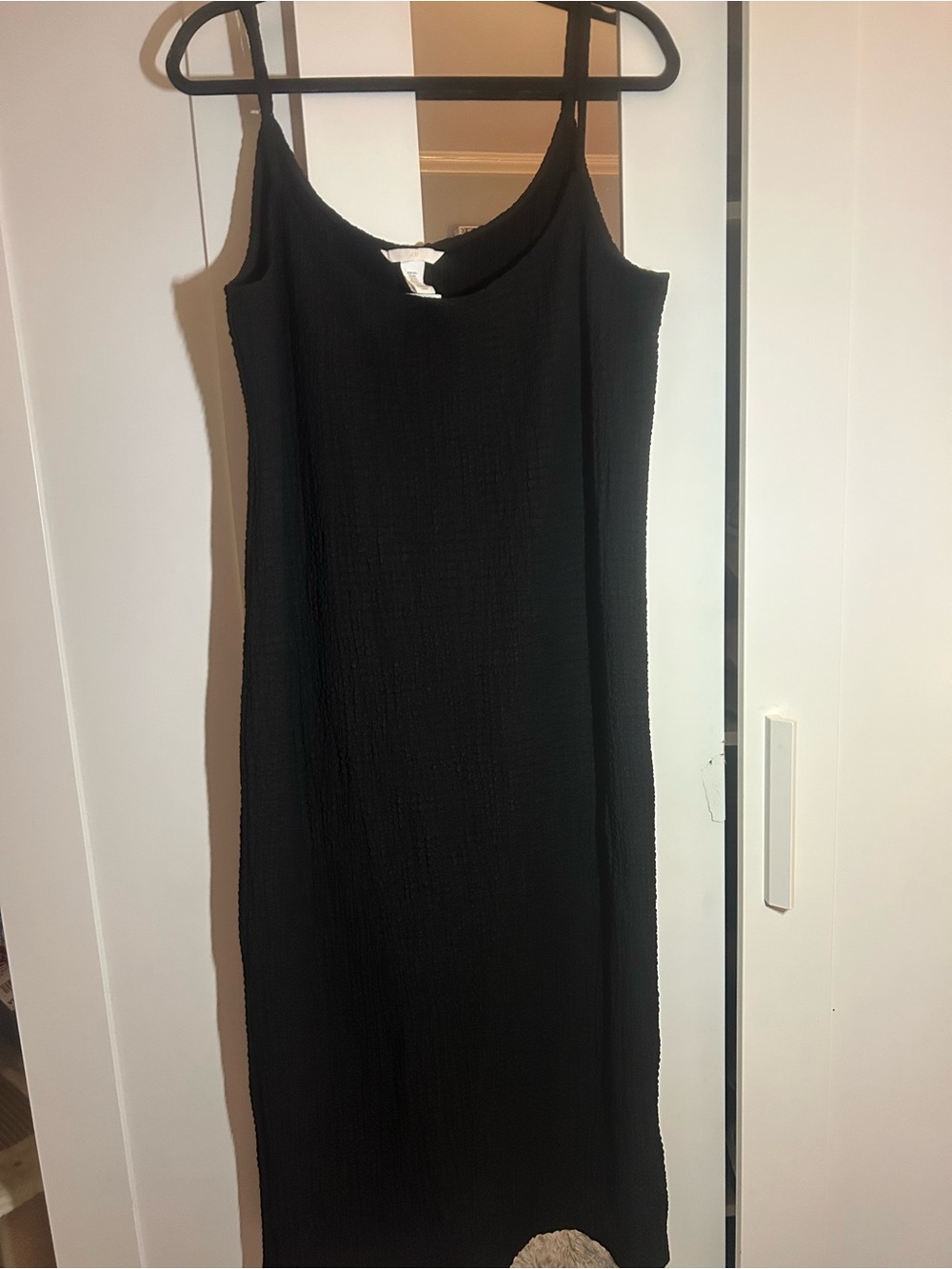H&M Black Maxi Slip Dress with Spaghetti Straps